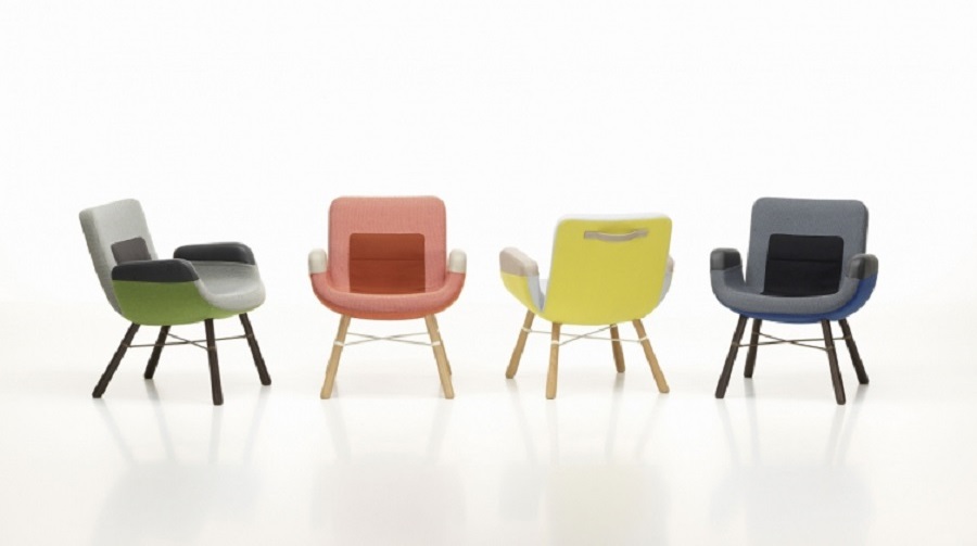 כורסא צבעונית בעיצוב מינימליסטי